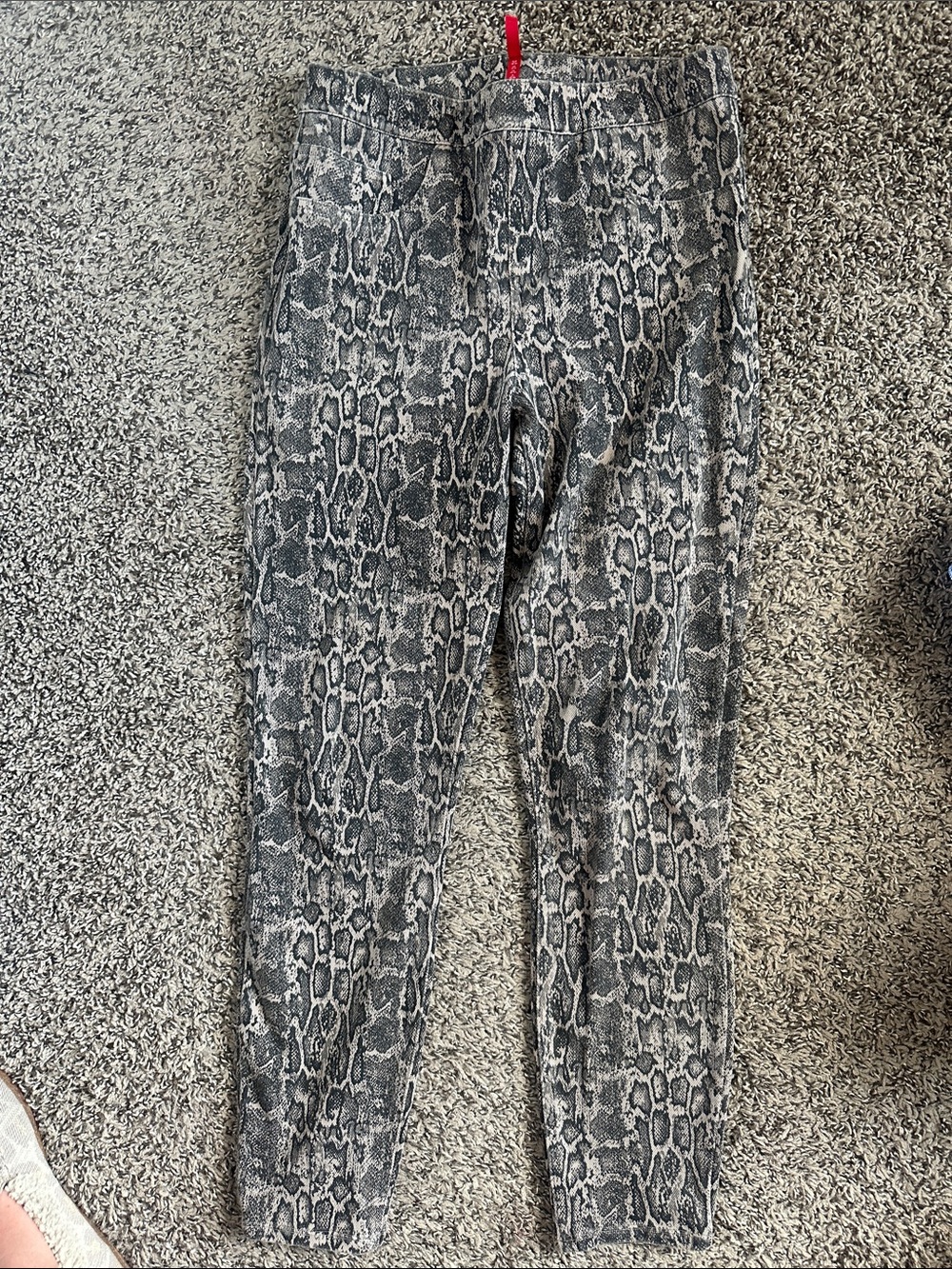SPANX Gray & Black Snake-Print Straight Leg Pants